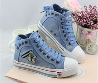 Trendy High Denim Women’s Sneakers – Selina