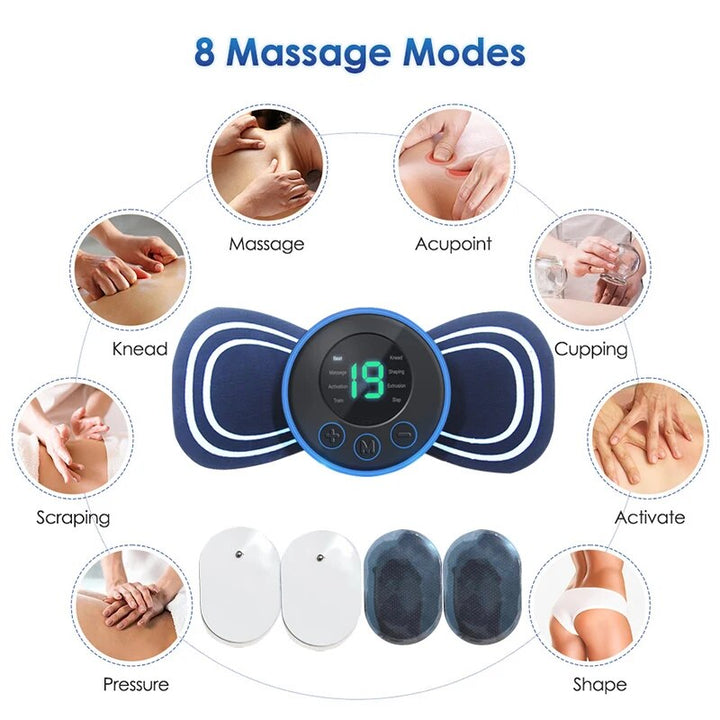 DRAAGBARE ELEKTRISCHE MINI NEK MASSAGER MET PAD & AFSTANDSBEDIENING | INTELLIGENT MASSAGEAPPARAAT-Met afstandsbediening-State of Style