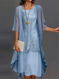 Dress with floral pattern – Eliana-Blue-S-State of Style