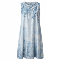 Dress with floral pattern – Eliana-Light blue-S-State of Style