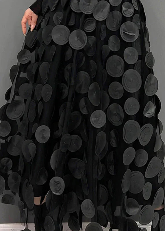 Dress with Polka Dots and Flowing Cut – Fleur-Black-S-State of Style