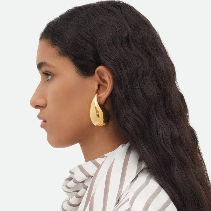 Droplet-shaped Earrings - GlimmerDrops-Gold-2.3 cm-State of Style