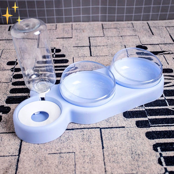 Dual Pet Bowl with Automatic Water Dispenser - HydraFeeder-Blue-State of Style