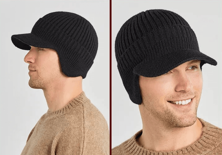 Men's knitted hat with ear flaps - Kian