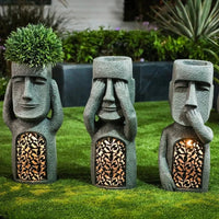 Easter Island Pot Plant Figure with LED Light - MoaiGlow-A-State of Style