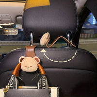 Car seat-back hooks with bear motif – handy storage solution for on-the-go (buy one, get one free)