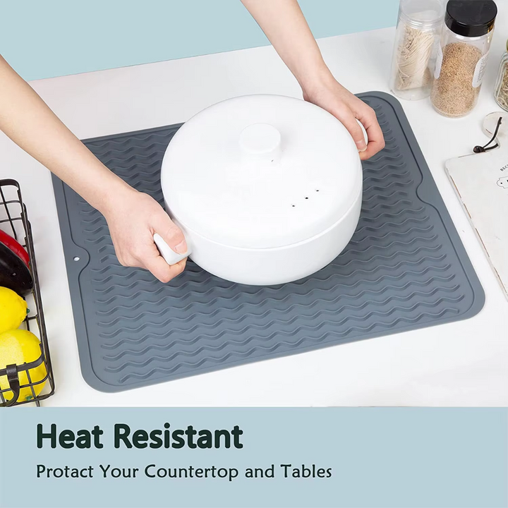 Eco-friendly silicone drying mat - Multiple uses & heat resistant-Grey-30 x 30 cm-State of Style