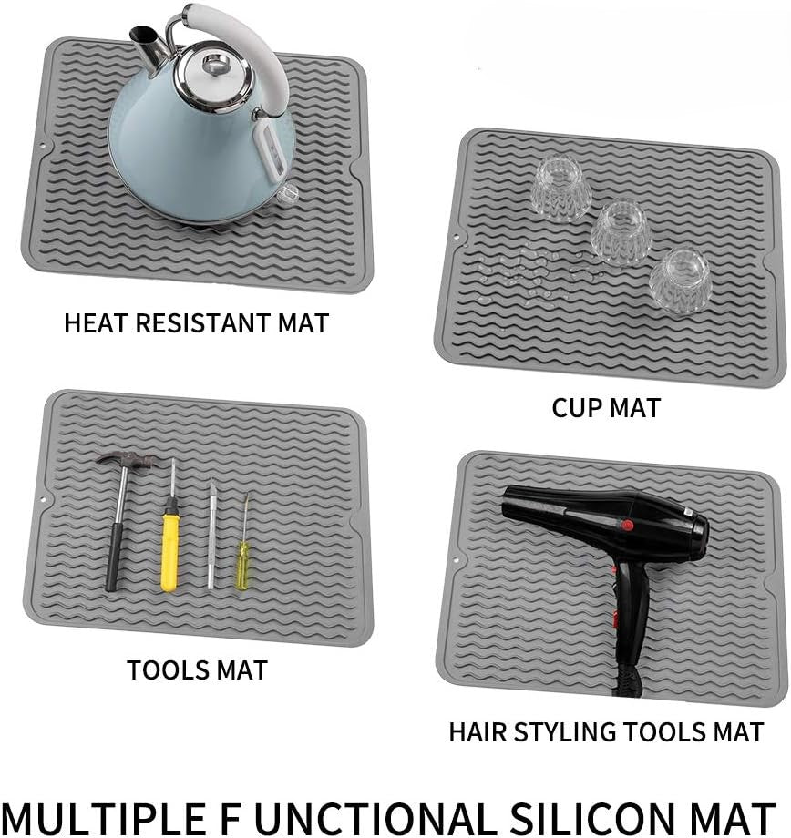 Eco-friendly silicone drying mat - Multiple uses & heat resistant-Grey-30 x 30 cm-State of Style