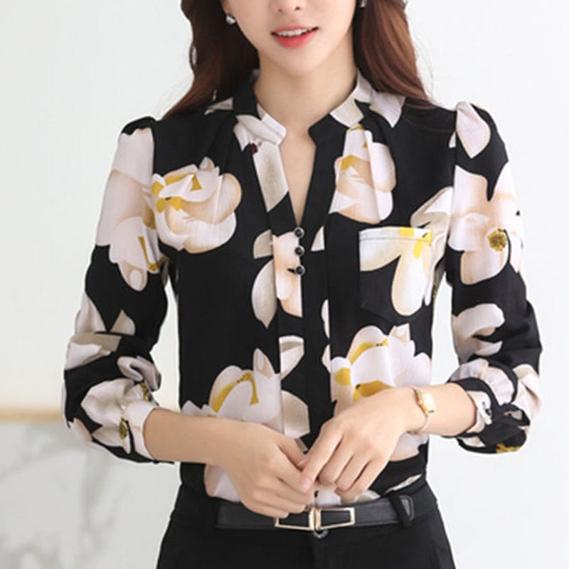 EdenBlouse | Women's Elegant Chiffon Blouse-White-S-State of Style