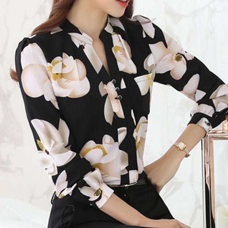EdenBlouse | Women's Elegant Chiffon Blouse-White-S-State of Style