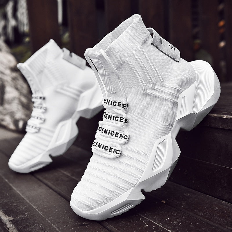 EefjesSneakers | Women's Sock Sneakers-Black and White-6.5-State of Style
