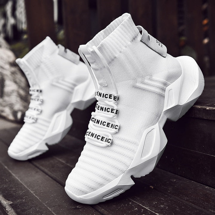 EefjesSneakers | Women's Sock Sneakers-Black and White-6.5-State of Style