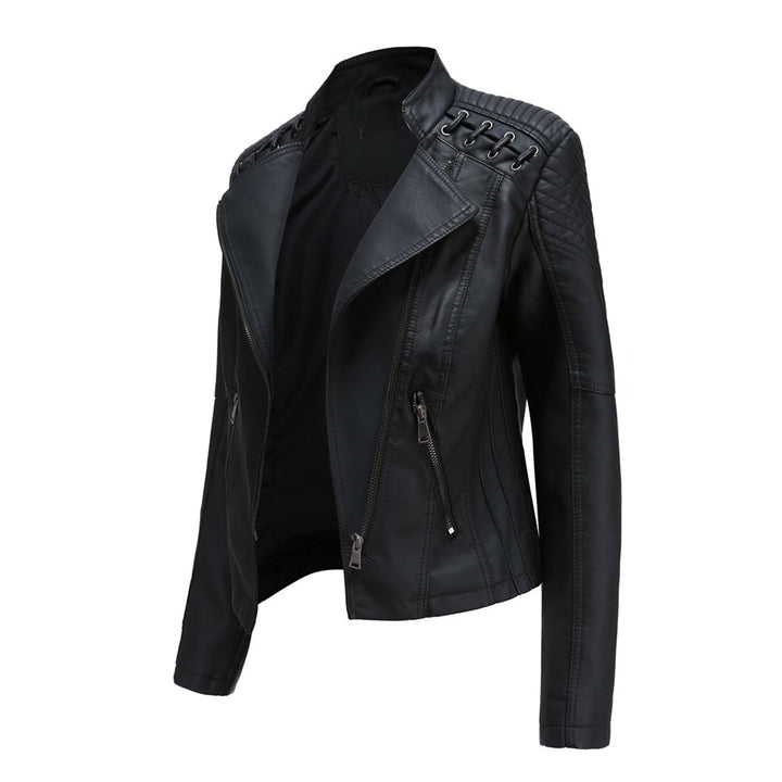 Elani - Trendy Leather Jacket for Women-Black-S-State of Style