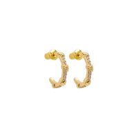 Elara Sparkling Open Hoop Earrings-Gold-State of Style