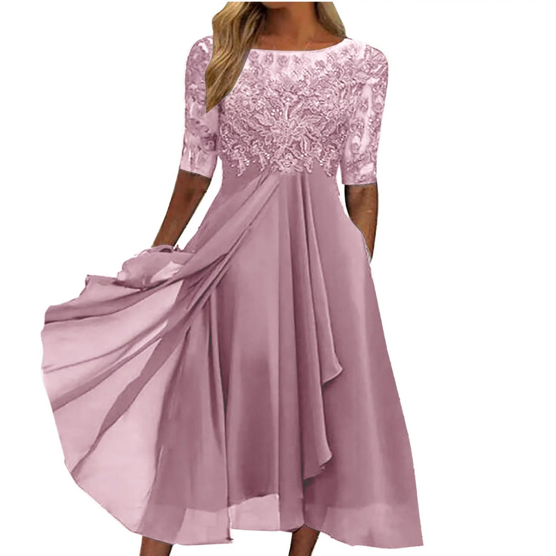 Elastic Summer Dress - Isabel-Pink-S-State of Style