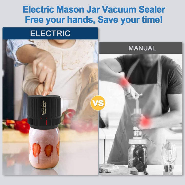 Electric Mason Jar Vacuum Sealer Kit - Keep Freshness Fast!-Black-State of Style