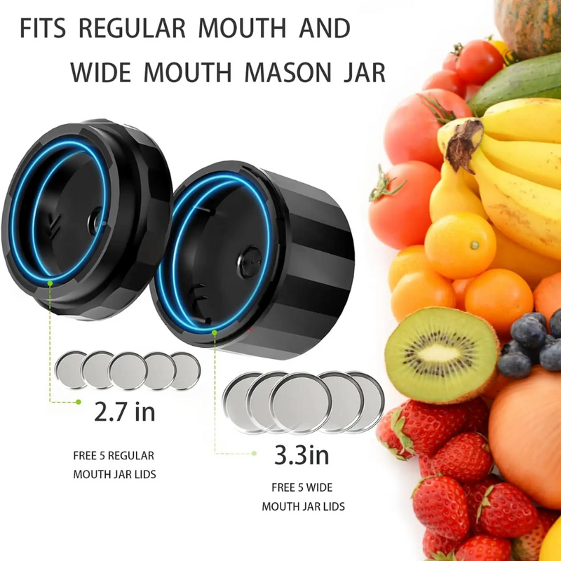 Electric Mason Jar Vacuum Sealer Kit - Keep Freshness Fast!-Black-State of Style