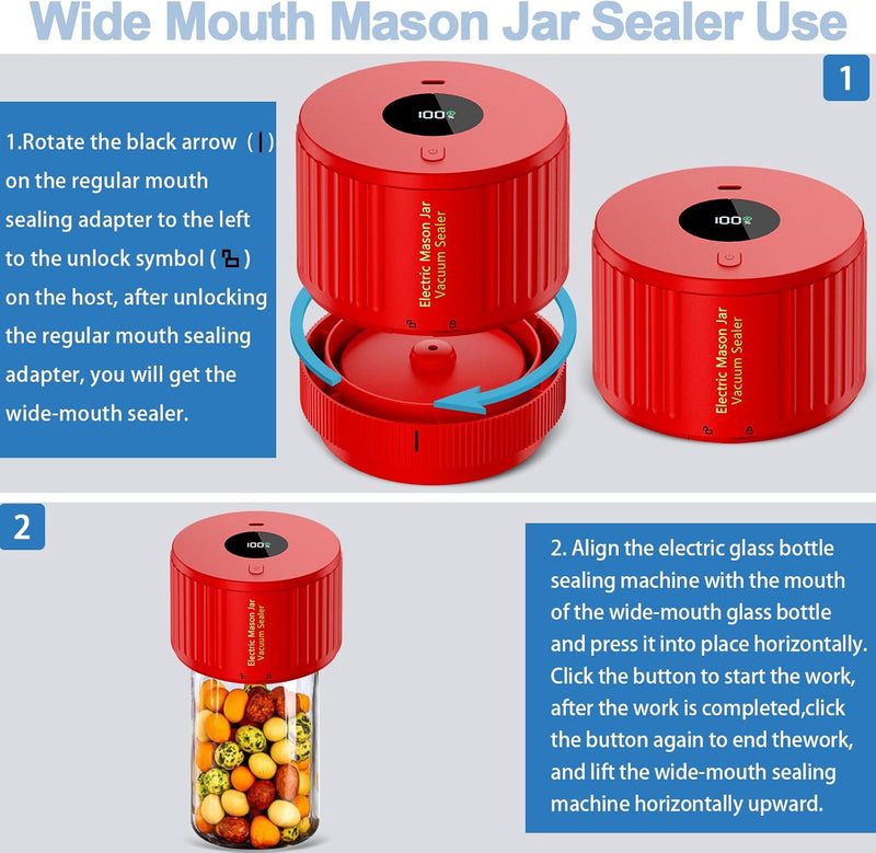 Electric Mason Jar Vacuum Sealer Kit - Keep Freshness Fast!-Black-State of Style