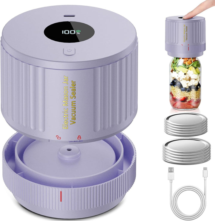 Electric Mason Jar Vacuum Sealer Kit - Preserve Freshness Quickly!-Purple-State of Style