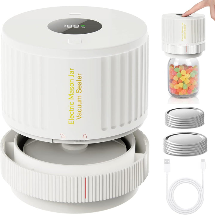 Electric Mason Jar Vacuum Sealer Kit - Preserve Freshness Quickly!-White-State of Style