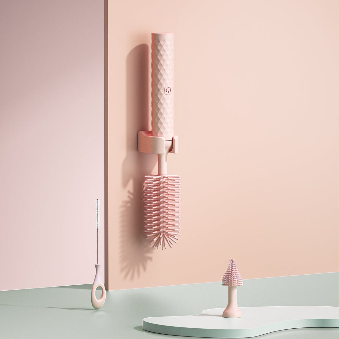 Electric Silicone Bottle Brush – BubblEase-Pink-State of Style