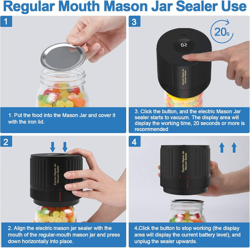 Electric Vacuum Sealer Kit for Mason Jars - SealTight-Black-State of Style