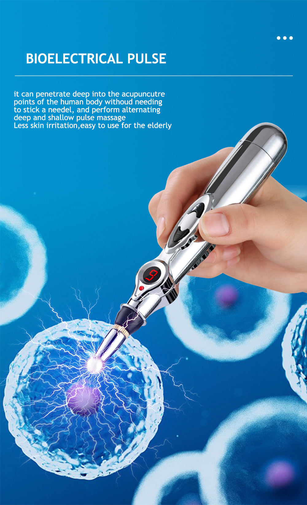 ELECTRONIC ACUPUNCTURE PEN - MERIDIAN ENERGY MASSAGE PEN FOR PAIN RELIEF-2 Heads-State of Style
