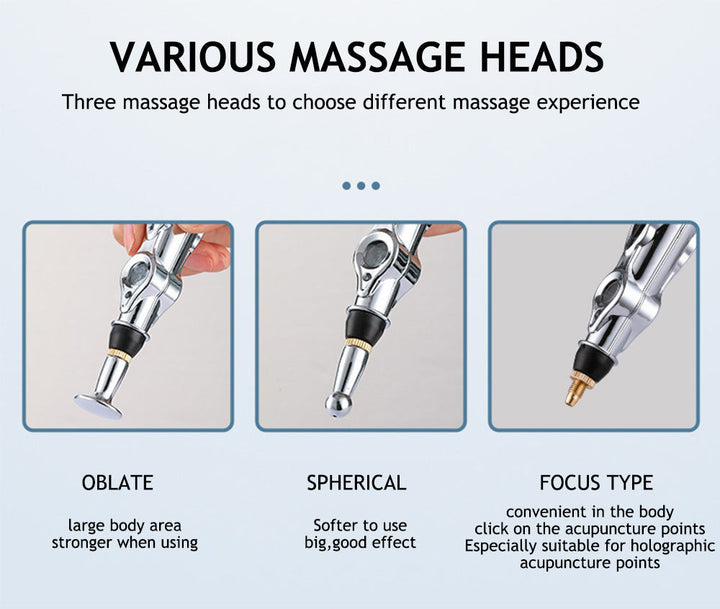 ELECTRONIC ACUPUNCTURE PEN - MERIDIAN ENERGY MASSAGE PEN FOR PAIN RELIEF-2 Heads-State of Style