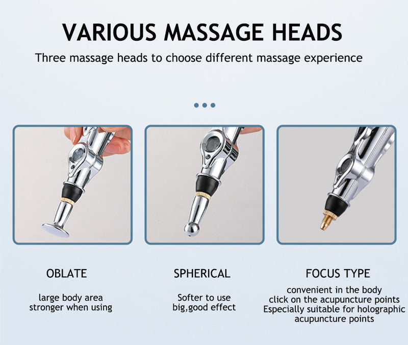 ELECTRONIC ACUPUNCTURE PEN - MERIDIAN ENERGY MASSAGE PEN FOR PAIN RELIEF-2 Heads-State of Style