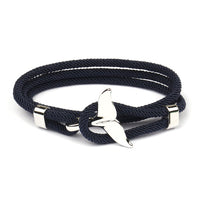Elegant Anchor Bracelet | Nautical Charm | Adjustable Fit-Fishtail - Black-State of Style
