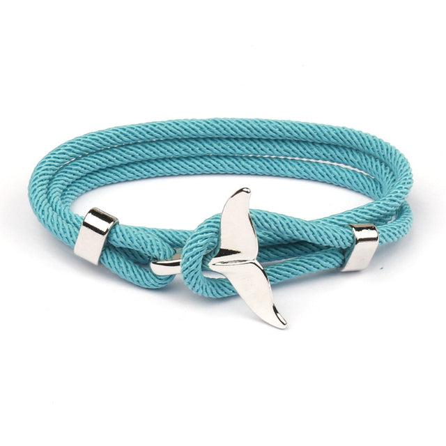 Elegant Anchor Bracelet | Nautical Charm | Adjustable Fit-Fishtail - Sky Blue-State of Style