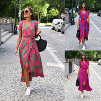 Elegant Cassidy Midi Dress | Versatile & Comfortable-Red/Blue-XS-State of Style