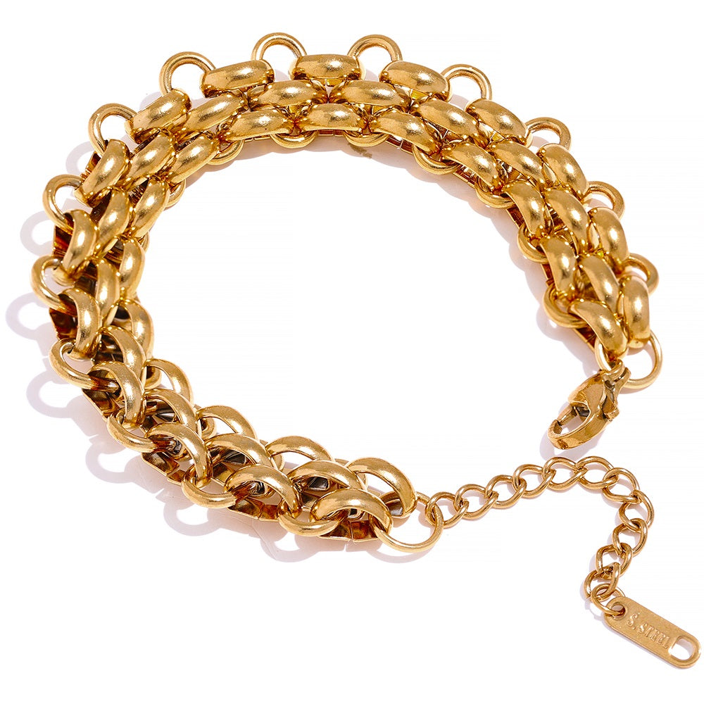 Elegant Charm Bracelet | Silver Plated | Perfect Gift-Gold-plated-State of Style