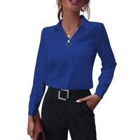 Elegant chiffon blouse for women - Amélie-Dark blue-S-State of Style