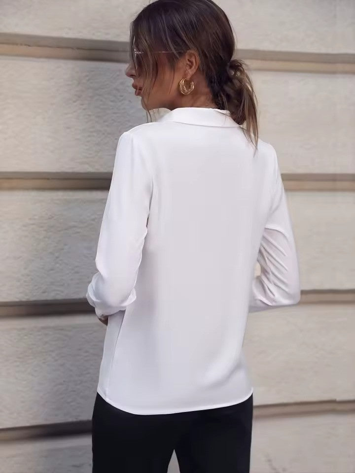 Elegant chiffon blouse for women - Amélie-Light blue-S-State of Style