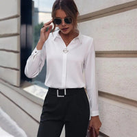 Elegant chiffon blouse for women - Amélie-Light blue-S-State of Style