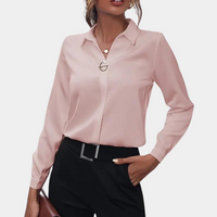 Elegant chiffon blouse for women - Amélie-Pink-S-State of Style