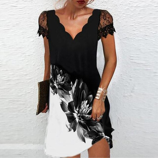 Elegant Dress With Exquisite Details | Perfect For Any Occasion-Black & White-S-State of Style