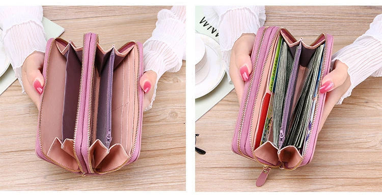 Elegant Dual-Zip Women's Clutch – Stylish & Organised Wallet-Black-State of Style
