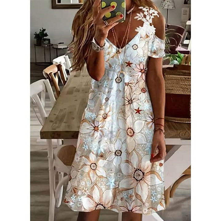 Elegant Flower Dress | Perfect for Any Occasion-Orange-S-State of Style