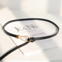 Elegant Gold Buckle Knot Strap Belt – Stylish & Adjustable-Black-State of Style