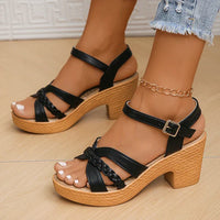Elegant High-heeled Sandals with Adjustable Ankle Strap – Valencia-Black-3-State of Style