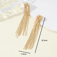 Elegant Knot Long Tassel Earrings-GOLD-State of Style