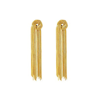 Elegant Knot Long Tassel Earrings-GOLD-State of Style