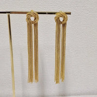 Elegant Knot Long Tassel Earrings-GOLD-State of Style