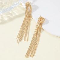 Elegant Knot Long Tassel Earrings-GOLD-State of Style