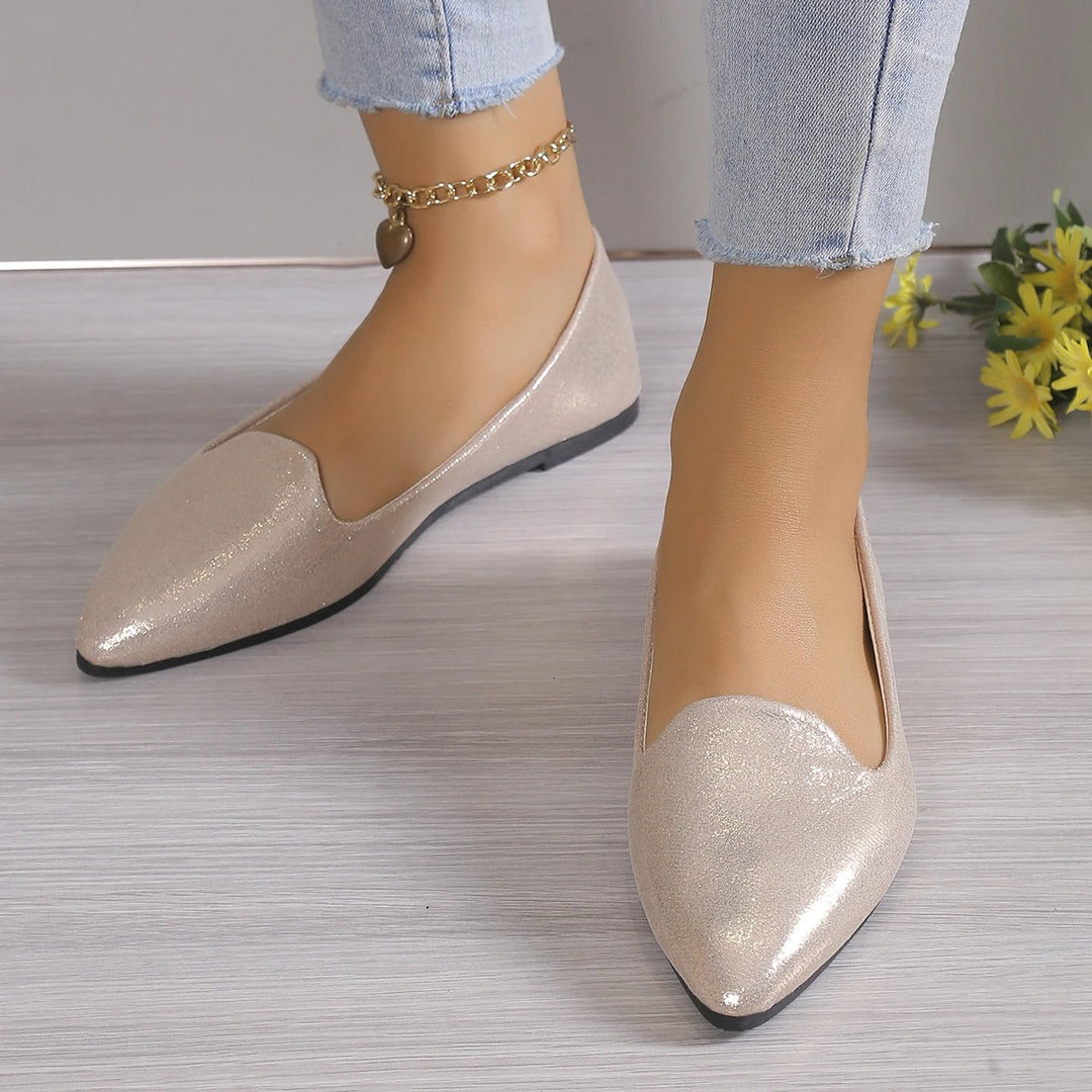 Elegant lace ballerinas with stretch - Vivienne-Gold-3-State of Style
