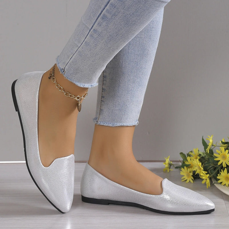 Elegant lace ballerinas with stretch - Vivienne-Gold-3-State of Style