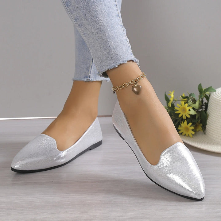 Elegant lace ballerinas with stretch - Vivienne-Gold-3-State of Style