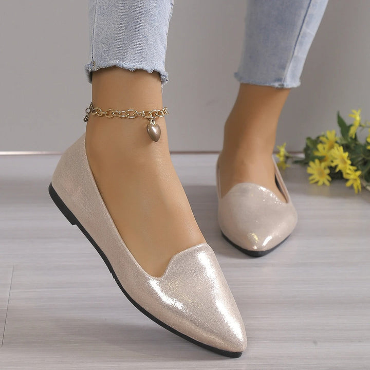 Elegant lace ballerinas with stretch - Vivienne-Gold-3-State of Style